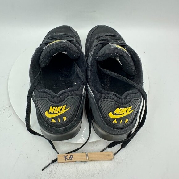 Nike Air Max 90 Men Size 10.5 DO6706-001 Black Yellow Strike Metallic Grey Shoes - Picture 9 of 11